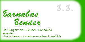 barnabas bender business card